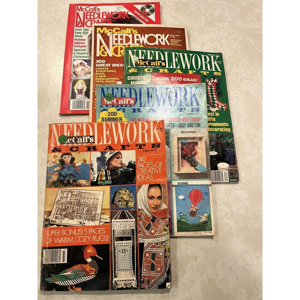Vtg McCall's Needlework & Crafts Magazines  Lot of 5 1977 1978 1981 ￼